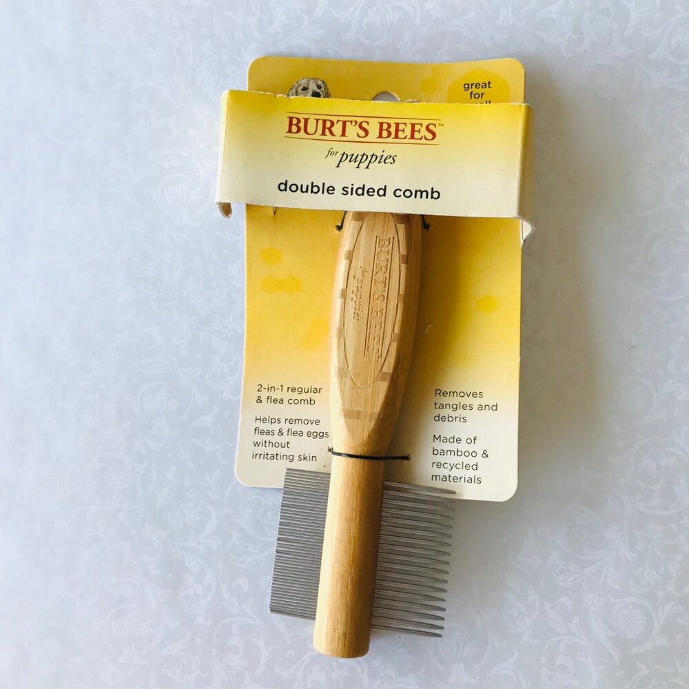 Dog Burt's Bees Double Sided Comb for Puppies and Small Dogs